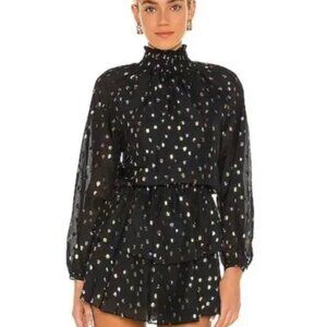 XS Yumi Kim Black Metallic Mini Dress